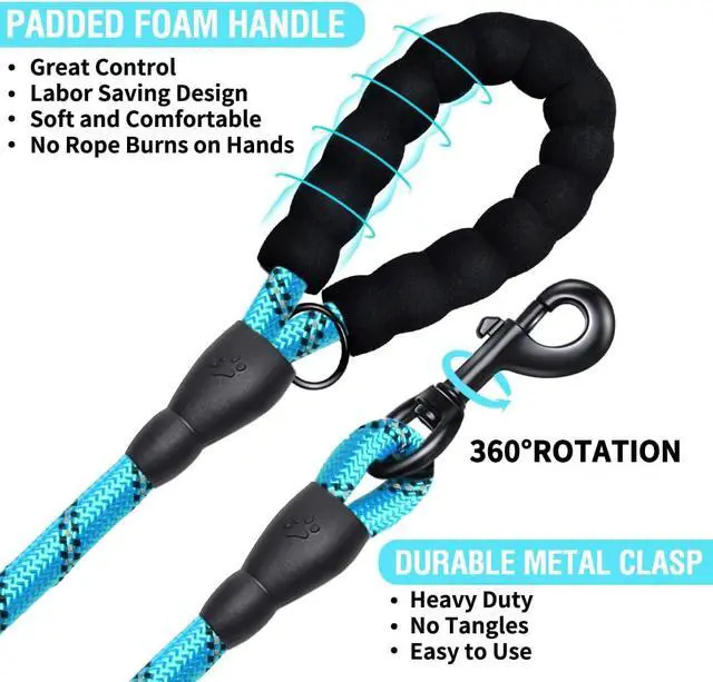 Alt view image 5 of 7 - COOYOO Dog Leash 5/6 FT with Comfortable Padded Handle and Highly Reflective Threads for Small Medium and Large Dogs