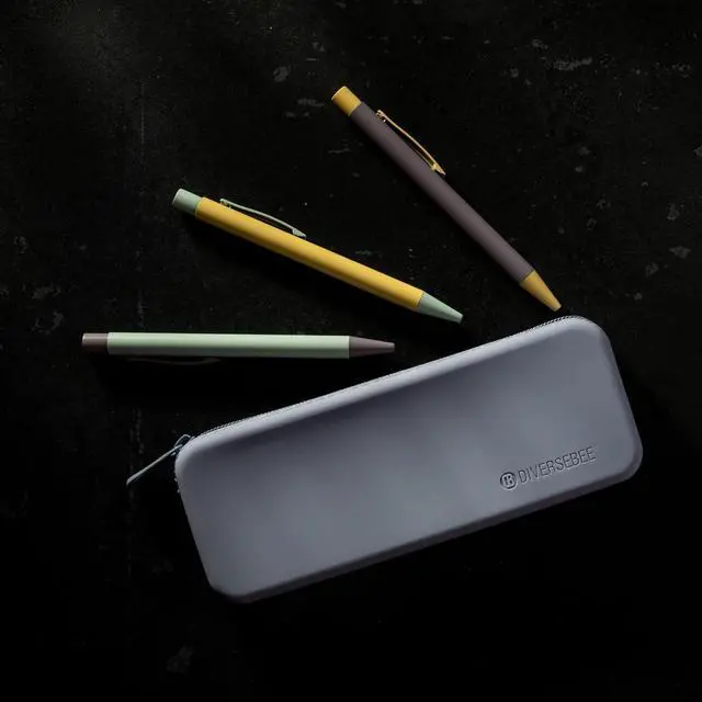Alt view image 3 of 7 - DIVERSEBEE Soft Silicone Pencil Case, Pencil Pouch with Zipper (Berry) | Aesthetic Pen Bag for School, Bible Study Journaling Supplies and Accessories, Cute Pencil Organizer