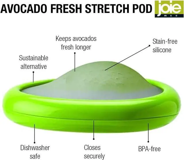 Alt view image 4 of 6 - Joie Food Saver, Fresh Stretch Pod Avocado Storage Container, BPA-Free | Stores Leftover Half of Avocado For Fresh Keeping, Keeps Leftover Produce Flavorful and Firm in Fridge, Slows Down Oxidation