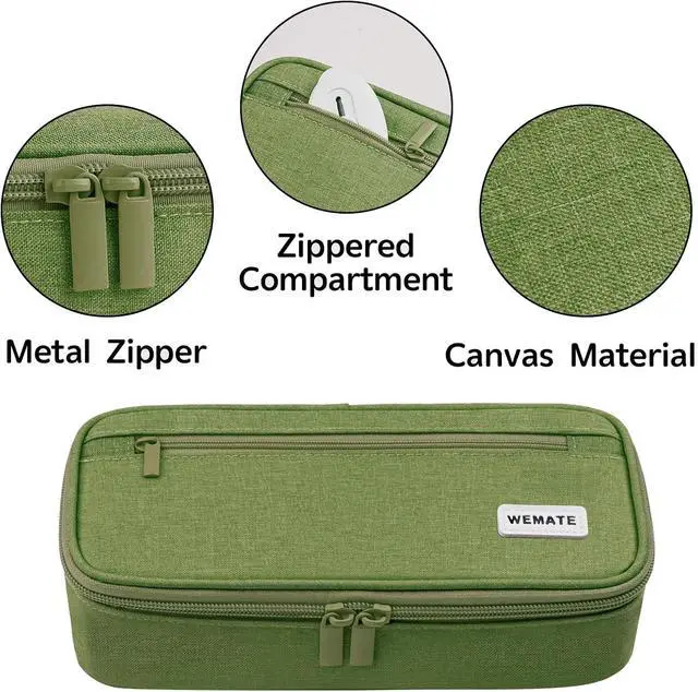 Alt view image 3 of 7 - WEMATE Pencil Case, Large Storage Organizer, Makeup Bag, Teacher Must - have, Big Pencil Pouch, Marker Case for College