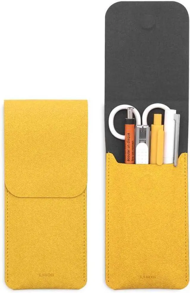 Main image of LHiDS Leather Pencil Pouch, Pen Bag for Three Fountain, Ballpoint & Rollerball Pens, Small Pencil Case, Travel Bags Organizer