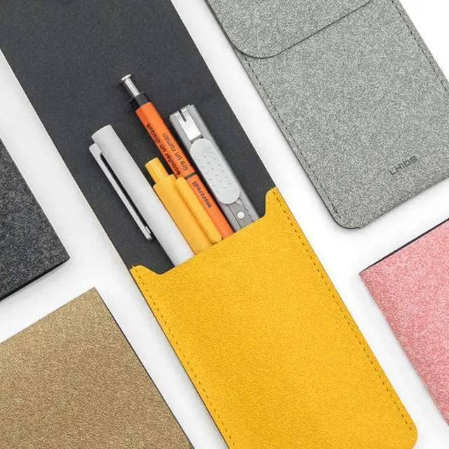 Alt view image 2 of 7 - LHiDS Leather Pencil Pouch, Pen Bag for Three Fountain, Ballpoint & Rollerball Pens, Small Pencil Case, Travel Bags Organizer