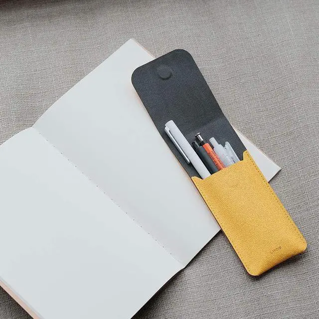 Alt view image 7 of 7 - LHiDS Leather Pencil Pouch, Pen Bag for Three Fountain, Ballpoint & Rollerball Pens, Small Pencil Case, Travel Bags Organizer