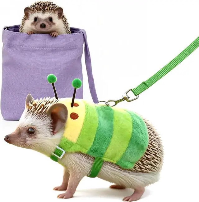 Main image of Hedgehog Leash and Harness with Carrying Bag Travel Clothes Accessories Harness Leash for Hamster Clothes for Ferret Guinea Pig Small Animal Accessories Guinea Pig Outfits