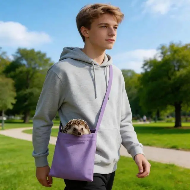 Alt view image 5 of 6 - Hedgehog Leash and Harness with Carrying Bag Travel Clothes Accessories Harness Leash for Hamster Clothes for Ferret Guinea Pig Small Animal Accessories Guinea Pig Outfits