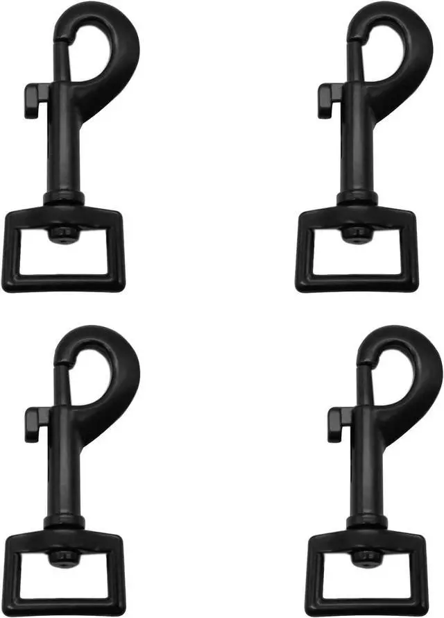 Main image of 4 Pack Swivel Bolt Snap Hooks Dog Leash Hooks Dog Clips Trigger Snaps for Heavy Duty Pet Leashes & Collar, Flag Clasp, Key Chain Clasp, Pet Buckle,DIY Projec,Single Ended Clip (Black)