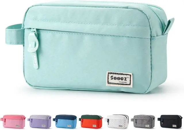 Main image of Sooez Original High Capacity Pencil Case, Big Pencil Bag Pouch Organizer | Pen Case Aesthetic Supply for Girls Adults, Portable Journaling Supplies with Easy Grip Handle & Loop, Mint Green