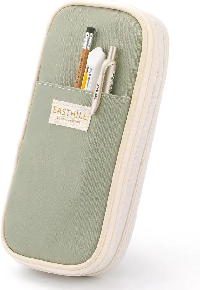 Main image of EASTHILL Big Capacity Pencil Case Large Pencil Pouch Stationery Pen Bag for Teen Girls-Green