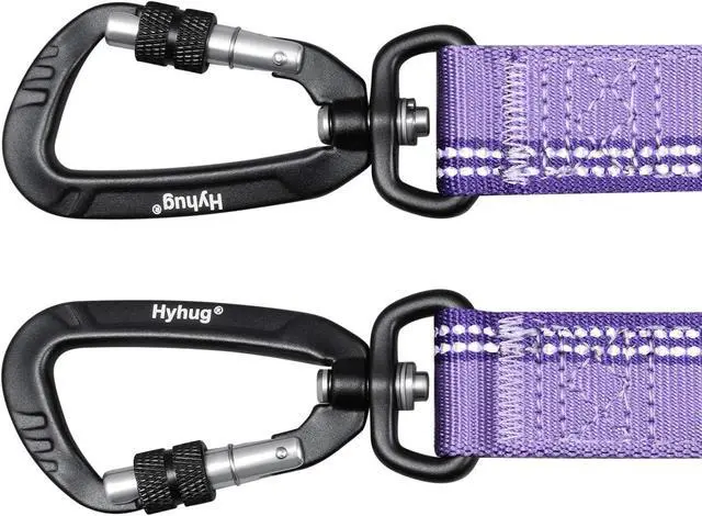 Alt view image 5 of 6 - Hyhug Pets 18 Inches Short Leash with 3M Reflective Safe - Fashion and Sturdy Jacquard Weave Nylon Lead for Giant Large Medium Dogs Walking, Jogging,Camping and Training. (18 Inch, Ultra Violet)