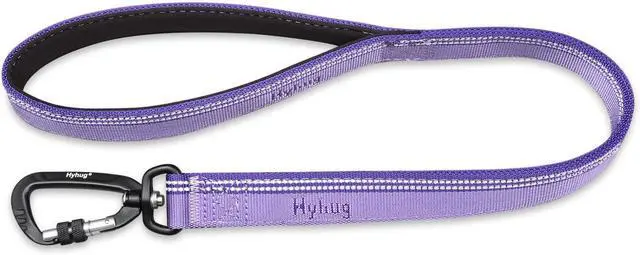 Alt view image 6 of 6 - Hyhug Pets 18 Inches Short Leash with 3M Reflective Safe - Fashion and Sturdy Jacquard Weave Nylon Lead for Giant Large Medium Dogs Walking, Jogging,Camping and Training. (18 Inch, Ultra Violet)