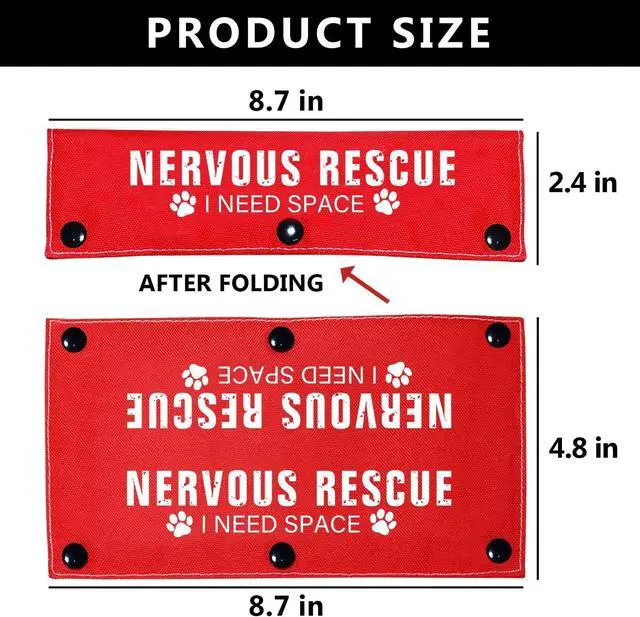 Alt view image 5 of 5 - Rescue I Need Space Funny Red Dog Leash Sleeve Wrap Dog Walking Accessory - Pet Birthday Gift - Gift for Dog Owner and Lover