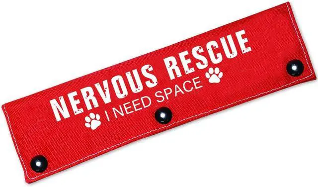 Main image of Rescue I Need Space Funny Red Dog Leash Sleeve Wrap Dog Walking Accessory - Pet Birthday Gift - Gift for Dog Owner and Lover