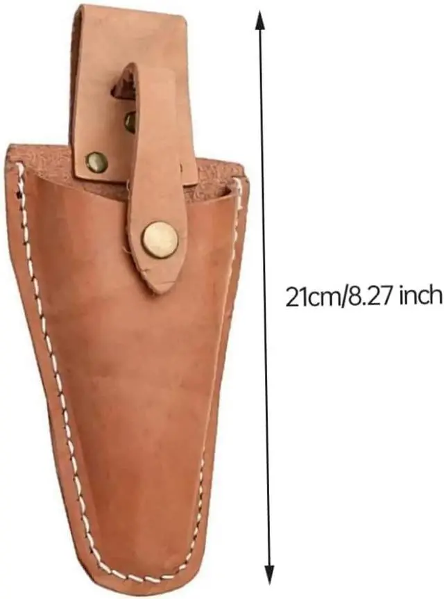 Alt view image 2 of 6 - Leather Sheath for Scissors, 1Pack Leather Sheath Tool Holsters, Garden Pruner Sheath, Belt Holder Pouch Bag, Protective Leather Cover, Leather Hand Pruner Sheath for Garden Pliers with Snap