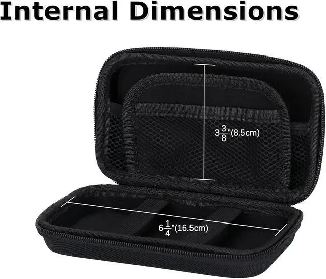 Alt view image 6 of 7 - Ginsco Hard Shell Protection Case Electronic Accessories Organizer Pouch for MacBook Air/pro Adapter Chargers Cables Power Bank, for Sandisk Portable SSD Flash Disk SD Card (Black)