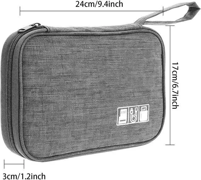 Alt view image 2 of 7 - Yamrots Travel Cable Organizer, Electronic Organizer Travel Case, Portable Storage Bag for SD Card, Charger, Power Bank, Earphone (Grey)