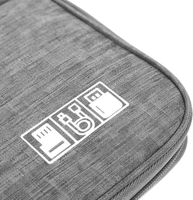 Alt view image 4 of 7 - Yamrots Travel Cable Organizer, Electronic Organizer Travel Case, Portable Storage Bag for SD Card, Charger, Power Bank, Earphone (Grey)