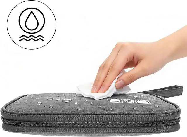 Alt view image 5 of 7 - Yamrots Travel Cable Organizer, Electronic Organizer Travel Case, Portable Storage Bag for SD Card, Charger, Power Bank, Earphone (Grey)