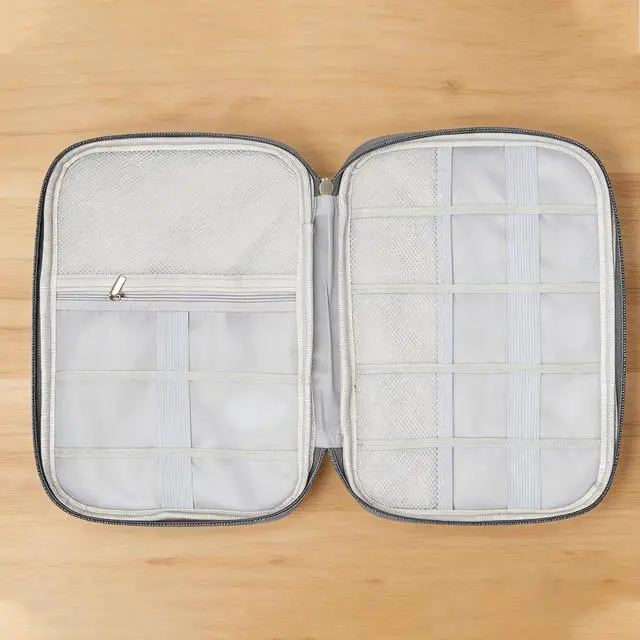 Alt view image 6 of 7 - Yamrots Travel Cable Organizer, Electronic Organizer Travel Case, Portable Storage Bag for SD Card, Charger, Power Bank, Earphone (Grey)