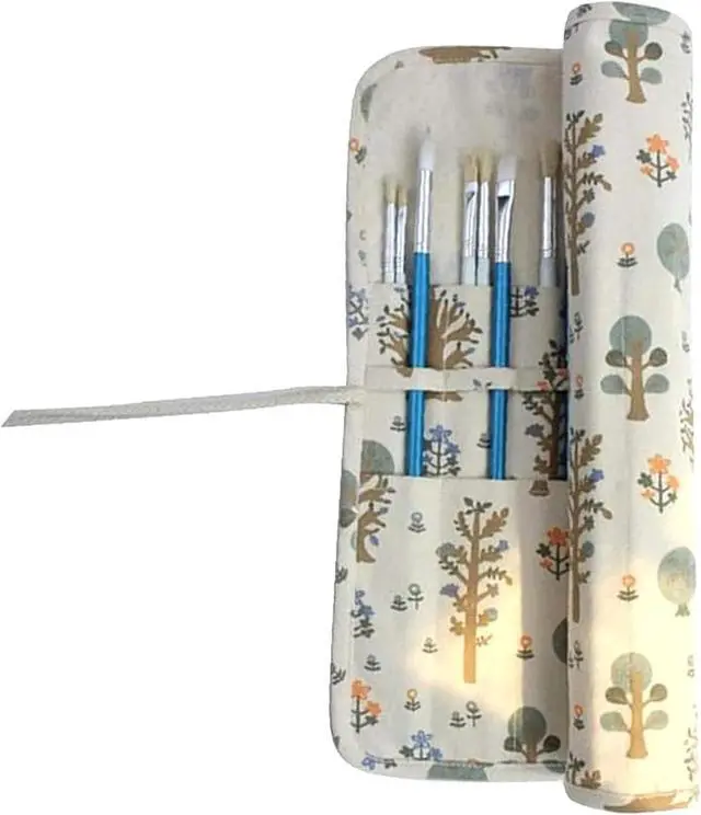 Main image of Paint Brush Holder Storage 20 Slots Art Brush Roll Canvas Pouch Artist Paint Brush Holder Roll Up Brush Bag Case Storage Canvas Pouch for Watercolor Gouache