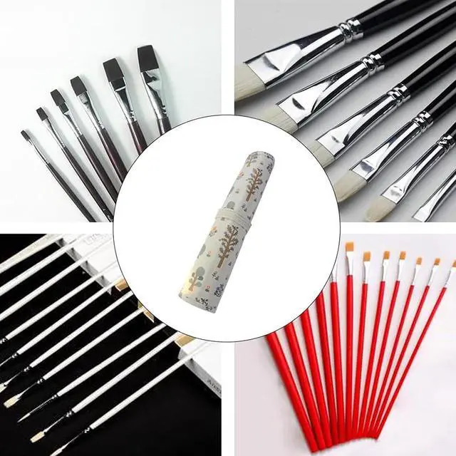 Alt view image 4 of 7 - Paint Brush Holder Storage 20 Slots Art Brush Roll Canvas Pouch Artist Paint Brush Holder Roll Up Brush Bag Case Storage Canvas Pouch for Watercolor Gouache
