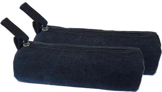 Main image of Enyuwlcm Heavy Canvas Stationery Simple Small Pencil Case and Durable Black Pencil Pouch Bag with Handmade Zipper Set of 2