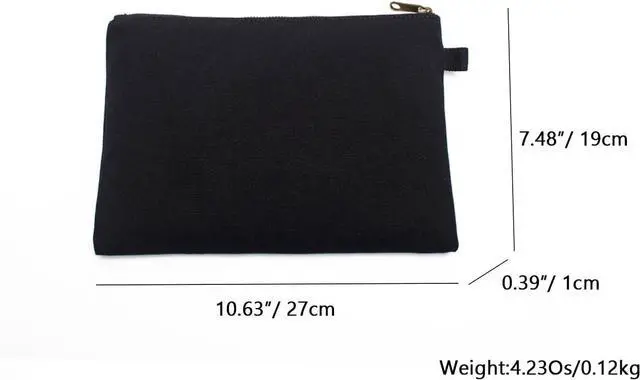 Alt view image 2 of 7 - Zipper Pouch Storage Bag - Simple and Stylish Women's Cosmetic and Travel Bag - Cotton Canvas - Ideal for Stationery