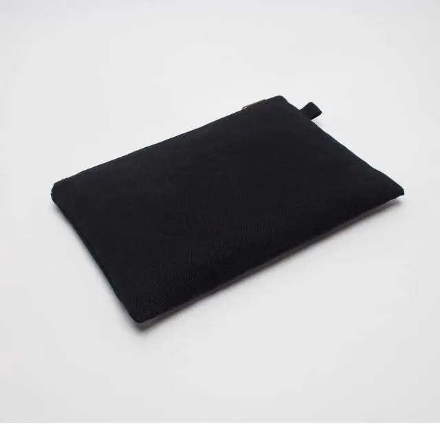 Alt view image 7 of 7 - Zipper Pouch Storage Bag - Simple and Stylish Women's Cosmetic and Travel Bag - Cotton Canvas - Ideal for Stationery
