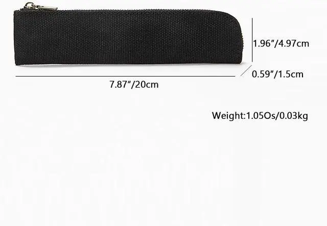 Alt view image 2 of 7 - Slim Pencil Case Small Pencil Pouch Pen Case (Black/CV)