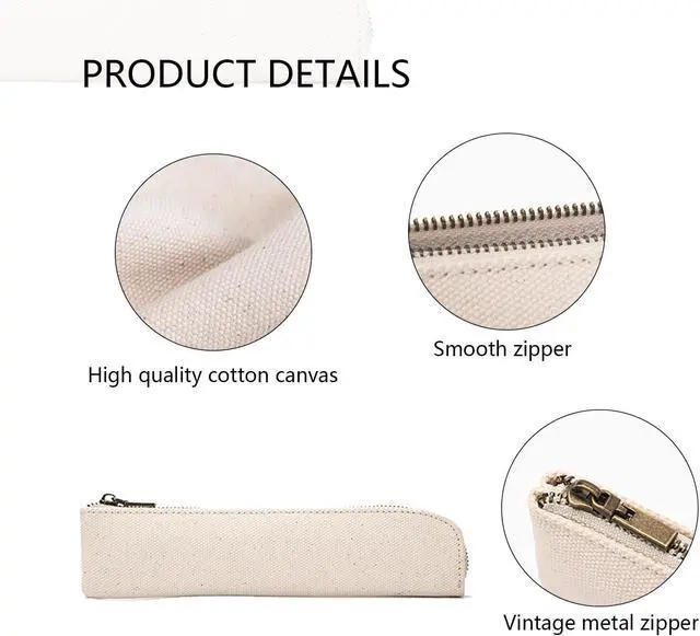 Alt view image 3 of 7 - Slim Pencil Case Small Pencil Pouch Pen Case (Black/CV)