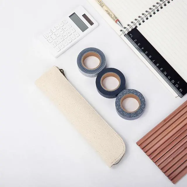 Alt view image 5 of 7 - Slim Pencil Case Small Pencil Pouch Pen Case (Black/CV)