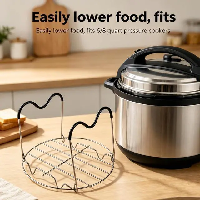 Alt view image 5 of 6 - Steamer Cookware Rack for Pressure Cooker | Compatible with Instant Pot Trivet, Steamer Rack Trivet for 6/8 Qt, Heat Resistant Accessory, Dishwasher Safe