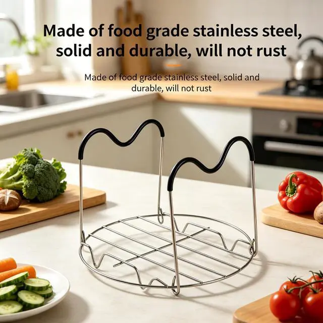 Alt view image 4 of 6 - Steamer Cookware Rack for Pressure Cooker | Compatible with Instant Pot Trivet, Steamer Rack Trivet for 6/8 Qt, Heat Resistant Accessory, Dishwasher Safe