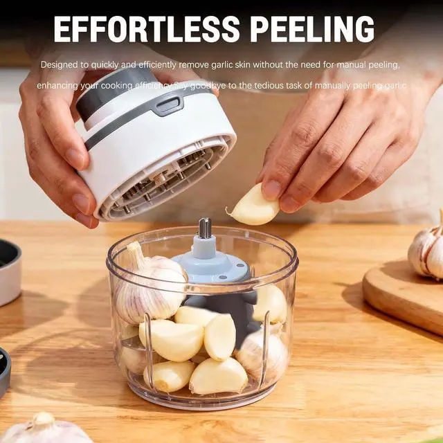 Alt view image 2 of 7 - Silicone Garlic Peeler Attachment for Electric Garlic Peeler Machine and Meat Grinder, 2L/3L Compatible, Effortless Skin Remover, Quick & Easy to Clean, Odor-Free Kitchen Gadget (Grey-for 3L)