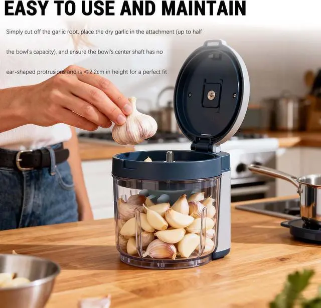 Alt view image 3 of 7 - Silicone Garlic Peeler Attachment for Electric Garlic Peeler Machine and Meat Grinder, 2L/3L Compatible, Effortless Skin Remover, Quick & Easy to Clean, Odor-Free Kitchen Gadget (Grey-for 3L)