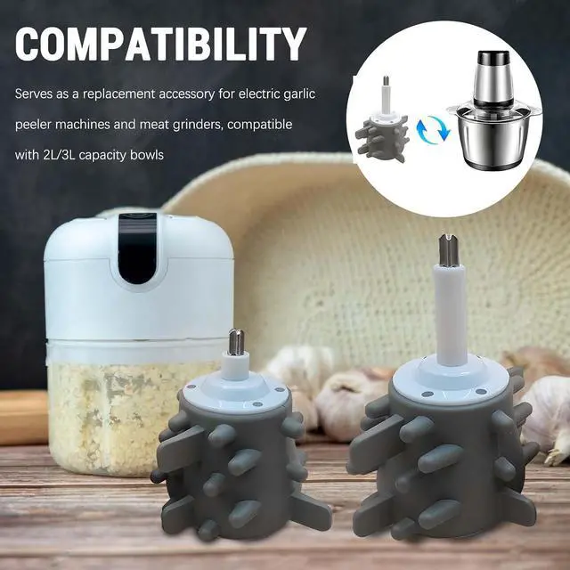 Alt view image 4 of 7 - Silicone Garlic Peeler Attachment for Electric Garlic Peeler Machine and Meat Grinder, 2L/3L Compatible, Effortless Skin Remover, Quick & Easy to Clean, Odor-Free Kitchen Gadget (Grey-for 3L)