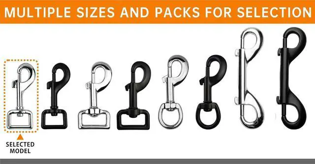 Alt view image 5 of 6 - Garwor Heavy Duty Chrome Swivel Snap Hooks with Spring 3/4" 4 Pcs,Trigger Clip Snaps Dog Leashes Key Chain for Linking Pet Leash & Collar, Purse Straps,DIY Crafts