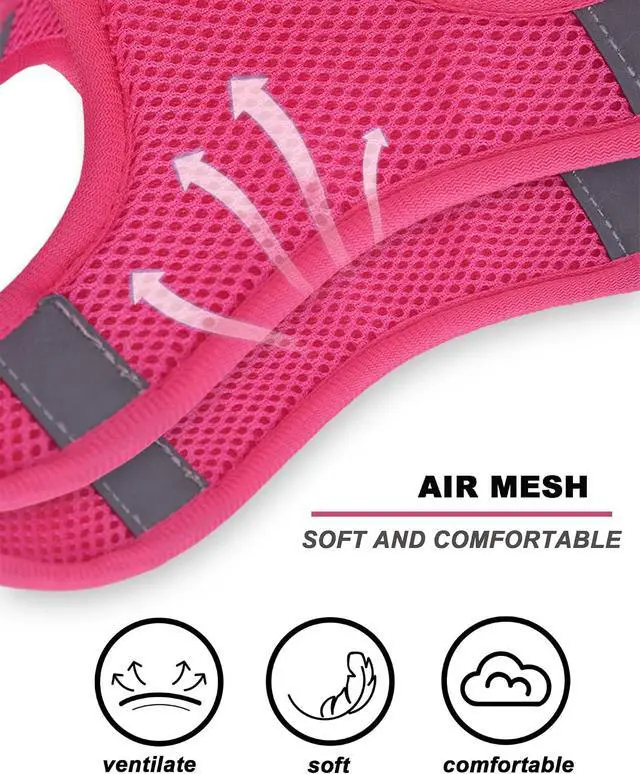 Alt view image 4 of 5 - Light Purple Flower Pattern Dog Harness and Leash Set,No Escape Puppy Harnesses for Training WalkingBreathable Adjustable Puppy Vest for Small Medium Dogs, Cats (Light Purple, XXS)