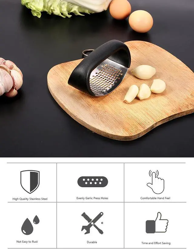 Alt view image 3 of 6 - Garlic Press Rocker Stainless Steel New Innovative Garlic Mincer Crusher Chopper Smash Garli