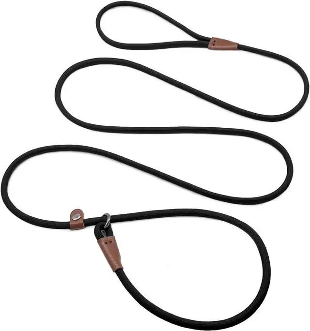 Main image of MayPaw Slip Lead Control Leash for Dogs No Pull, 13+ Colors Classic Dog Lead 7 FT Pet Slip Leash, 1/4 Rope Leashes for Small Medium Animals (7ft*1/4", Black)