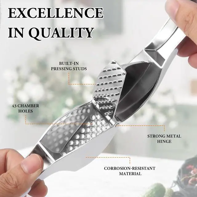 Alt view image 5 of 7 - Garlic Press Crusher Mincer, Heavy Duty Kitchen Tool, Dishwasher Safe