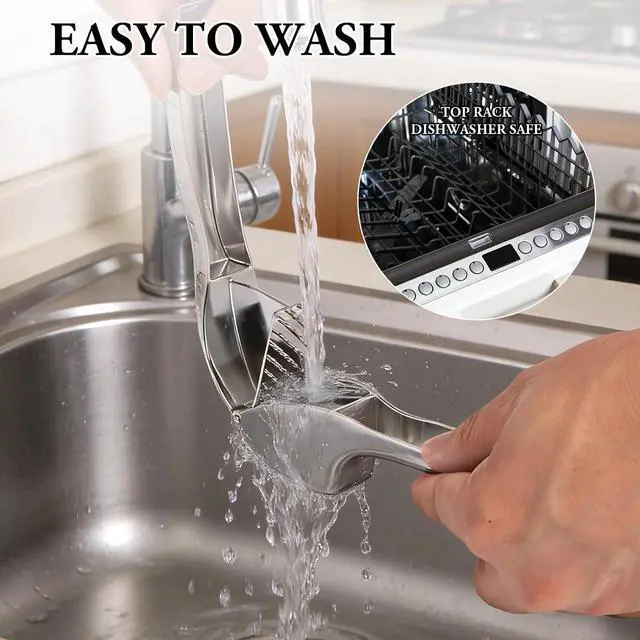Alt view image 6 of 7 - Garlic Press Crusher Mincer, Heavy Duty Kitchen Tool, Dishwasher Safe