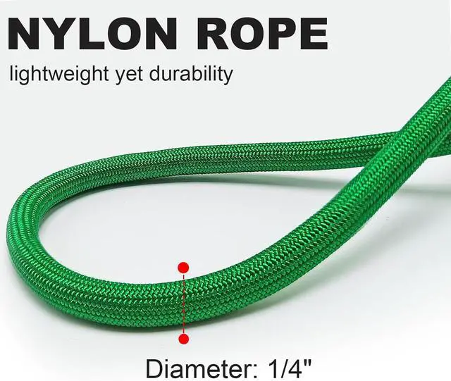 Alt view image 3 of 7 - Small Dog Leash 1/4" by 6/8/10FT Lightweight Strong Rope Leash | 6FT Puppy Lead Thin Round Rope Bright Classic for Small Pets /Puppy (Dark Green)