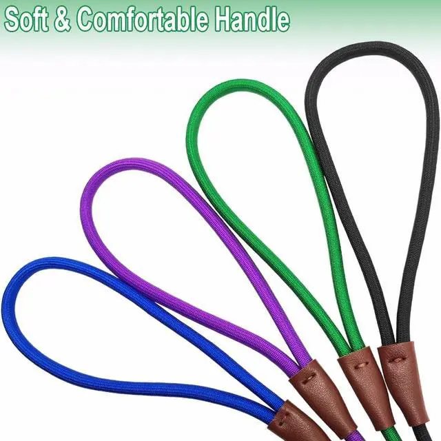 Alt view image 6 of 7 - Small Dog Leash 1/4" by 6/8/10FT Lightweight Strong Rope Leash | 6FT Puppy Lead Thin Round Rope Bright Classic for Small Pets /Puppy (Dark Green)