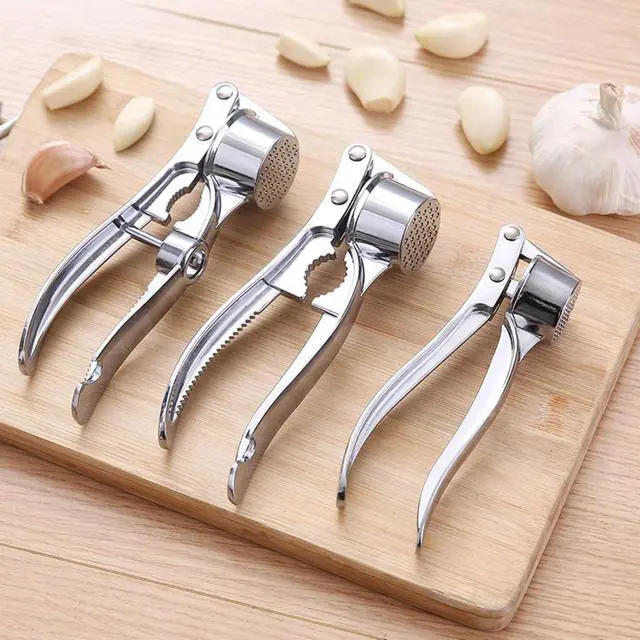 Alt view image 2 of 6 - 3-in-1 Multifunctional Garlic Press Heavy Duty Garlic Mincer, Ginger Crusher & Nut Cracker/Cherry Pitter, Ergonomic Easy Squeeze, Rust Proof & Dishwasher Safe