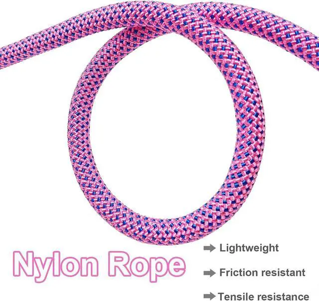 Alt view image 7 of 7 - MayPaw 3FT Heavy Duty Rope Dog Leash, 6/8/10/12/15/20FT Nylon Pet Leash with Soft Padded Handle, Thick Lead Leashes for Large Medium Dogs Walking Training (Pink-Blue dot, 1/2" * 3')