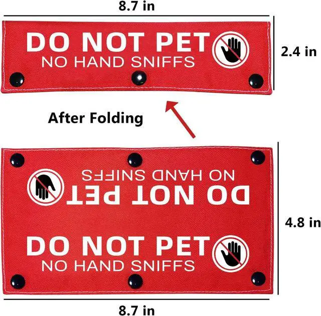Alt view image 2 of 6 - Advivio Do Not Pet No Hand Sniffs Red Funny Dog Leash Sleeve, Service Dog Leash Sleeve, Pet Birthday Pet Owner Gift
