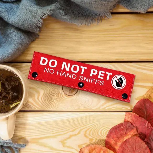 Alt view image 6 of 6 - Advivio Do Not Pet No Hand Sniffs Red Funny Dog Leash Sleeve, Service Dog Leash Sleeve, Pet Birthday Pet Owner Gift