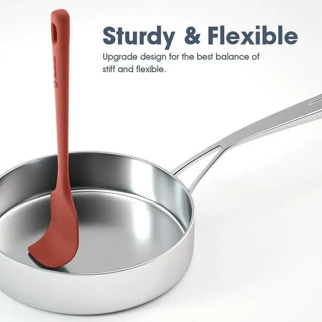 Alt view image 5 of 7 - ChefAide 5 Pieces Silicone Spatula Set, Food Grade Rubber Spatula, Upgrade Strong Handle with Ergonomic Grip, Heat Resistant Up to 600°F for Nonstick Cookware, Cooking