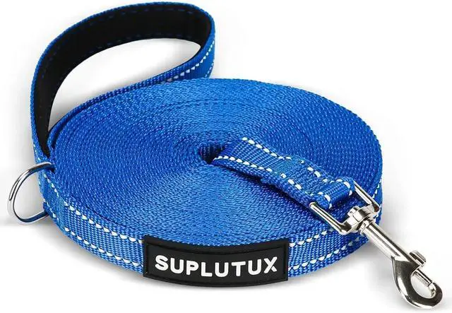 Main image of Reflective Dog Leash10FT/16FT/30FT/50FT/100FT Durable Nylon Training Leash with Heavy-Duty Metal Clasp, High Visibility for Night Walking, Perfect for Small, Large Dogs (Blue, 10FT)