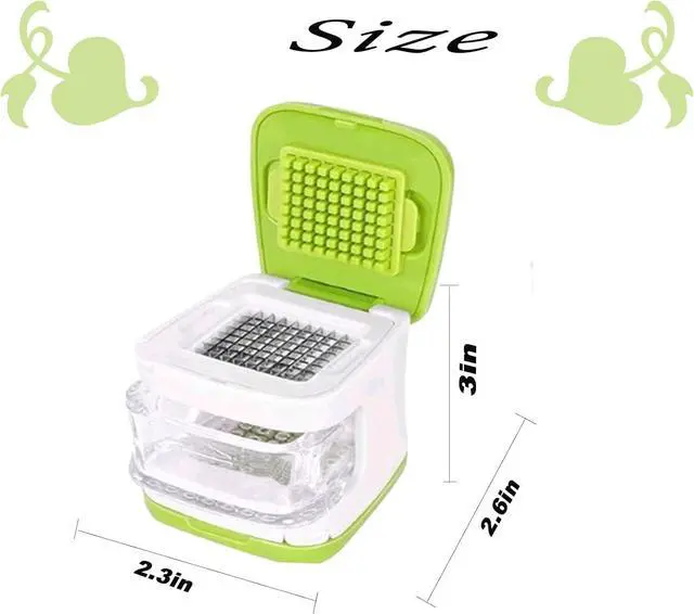Alt view image 3 of 5 - Garlic Press,Double cutting Crusher, Cutter, Mincer, and Storage Container (Green).